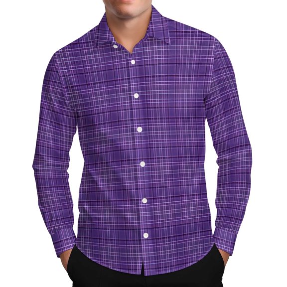 LIaqionyy Shirts for Men Button down Collared Dress Shirt Christmas Long Sleeve Plaid Business Work Casual Tops