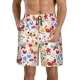 thumbnail image 2 of Uemuo Cute Butterfly Flowers Pattern Men's Swim Trunks Hawaiian Beach Bathing Suit Swimsuits Beach Quick-Dry Shorts with Pockets-Medium, 2 of 9