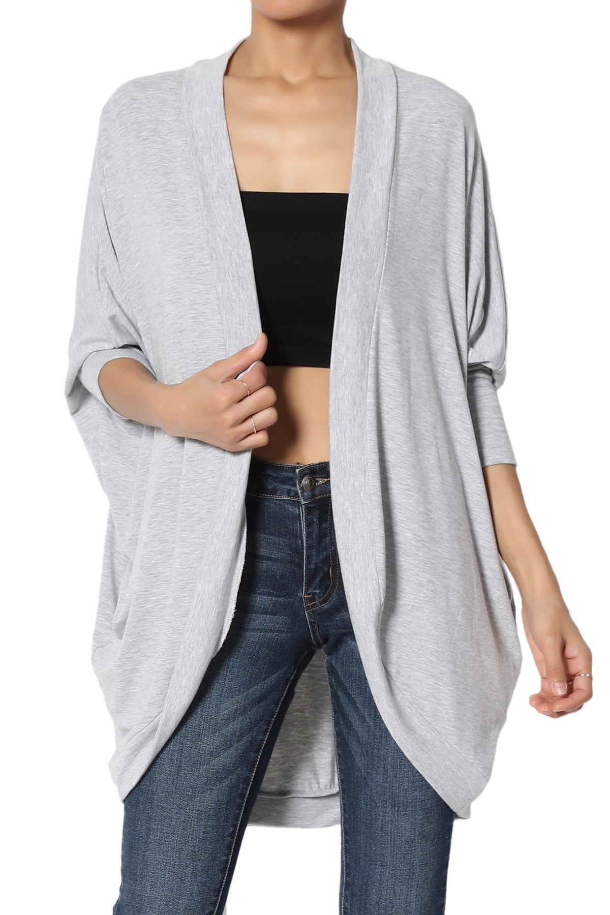 grey jersey cardigan