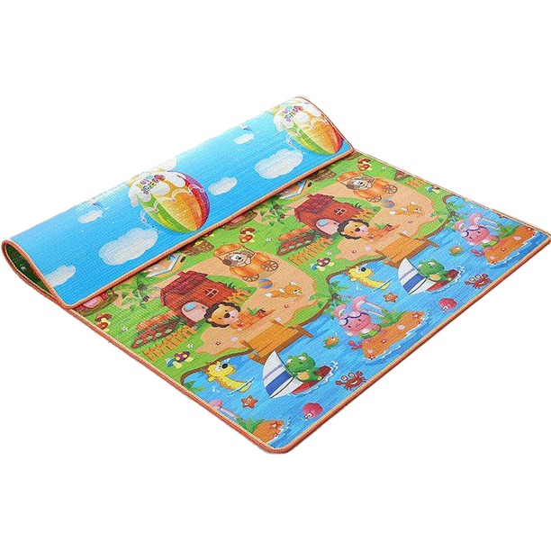Alfombra de juegos para bebés, alfombra de juegos para bebés, alfombrilla para gatear para suelo, alfombrilla para bebés grande, superficie de felpa, plegable, antideslizante Rojo Verde Cocina, Decoración y Otros