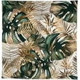 thumbnail image 5 of Tropical Palm Leaves Tablecloth, Summer Hawaii Golden Green Tropical Leaves Botanical Table Cover Indoor Outdoor Home Kitchen Dinning Table Decor 55x55in, 5 of 6