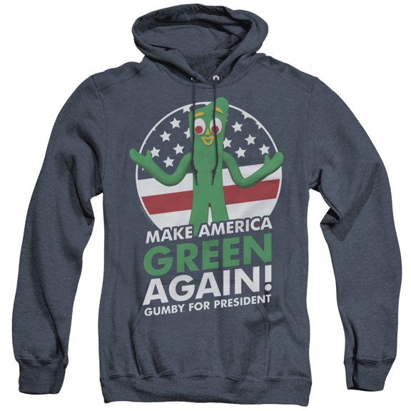Gumby For President Adult Heather Hoodie Sweatshirt Navy