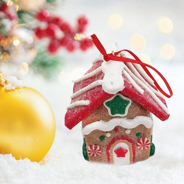 Meitianfacai Décorations de Noël Liquidation Résine de Noël Petite Maison Décoration de Noël Ornements de Noël Micro PVC Petite Maison Décoration de Noël