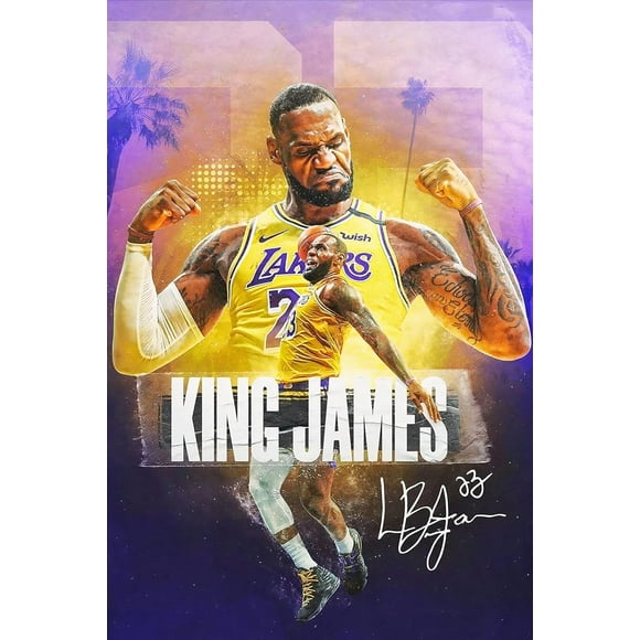 PHFZJYOU LeBron James Étoile du Basketball Sports Enfants Amis Collègues Affiche Peinture Sans Cadre Toile Affiches Murales Art Image Impression Moderne Maison Famille Chambre Bureau Déco 16x24 Pouces