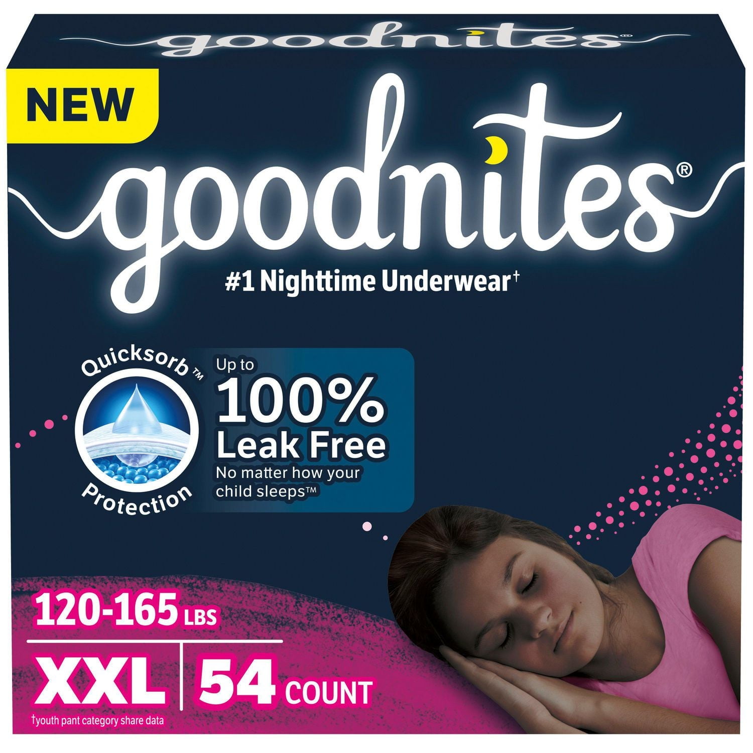 おむつ用品 goodnites XXL 54kg-75kg Goodnites Girls' Nighttime Bedwetting Underwear, Economy