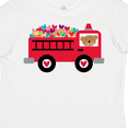 thumbnail image 4 of Inktastic Valentine Fire Truck Heart Bear Boys or Girls Toddler T-Shirt, 4 of 5
