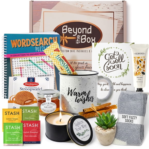 Get well soon Gift Basket for women Care Package wsnacks & greeting card, after-surgery hospital recovery variety gift, cancer, Injury Feel better soon, Speedy recovery encouragement gift
