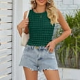 thumbnail image 4 of Wenyuyu Women’s Crop Tank Tops Sleeveless Fashion Popcorn Crewneck Shirts Summer Casual Solid Slim Fit Blouses Green XL, 4 of 6