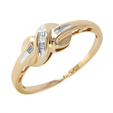 Foreli 0.09CTW Diamond 10K Yellow Gold Ring W Cert