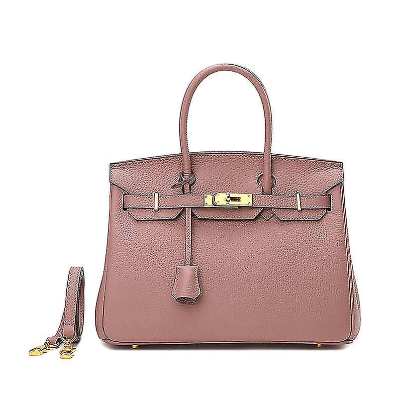 Shenfei Women Ladies Handbag First Layer Cowhide Fashion Litchi Pattern Birkin Bag