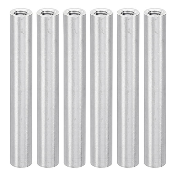 6pcs M3 Aluminum Spacers,M3 Metal Spacer 3mm ID x 5mm OD x 37mm L Threaded Spacer Screw Standoff for Drones,Silvery
