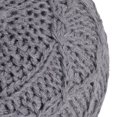 thumbnail image 3 of Noble House Ariel Knitted Cotton Handcrafted Pouf, Charcoal, 3 of 5