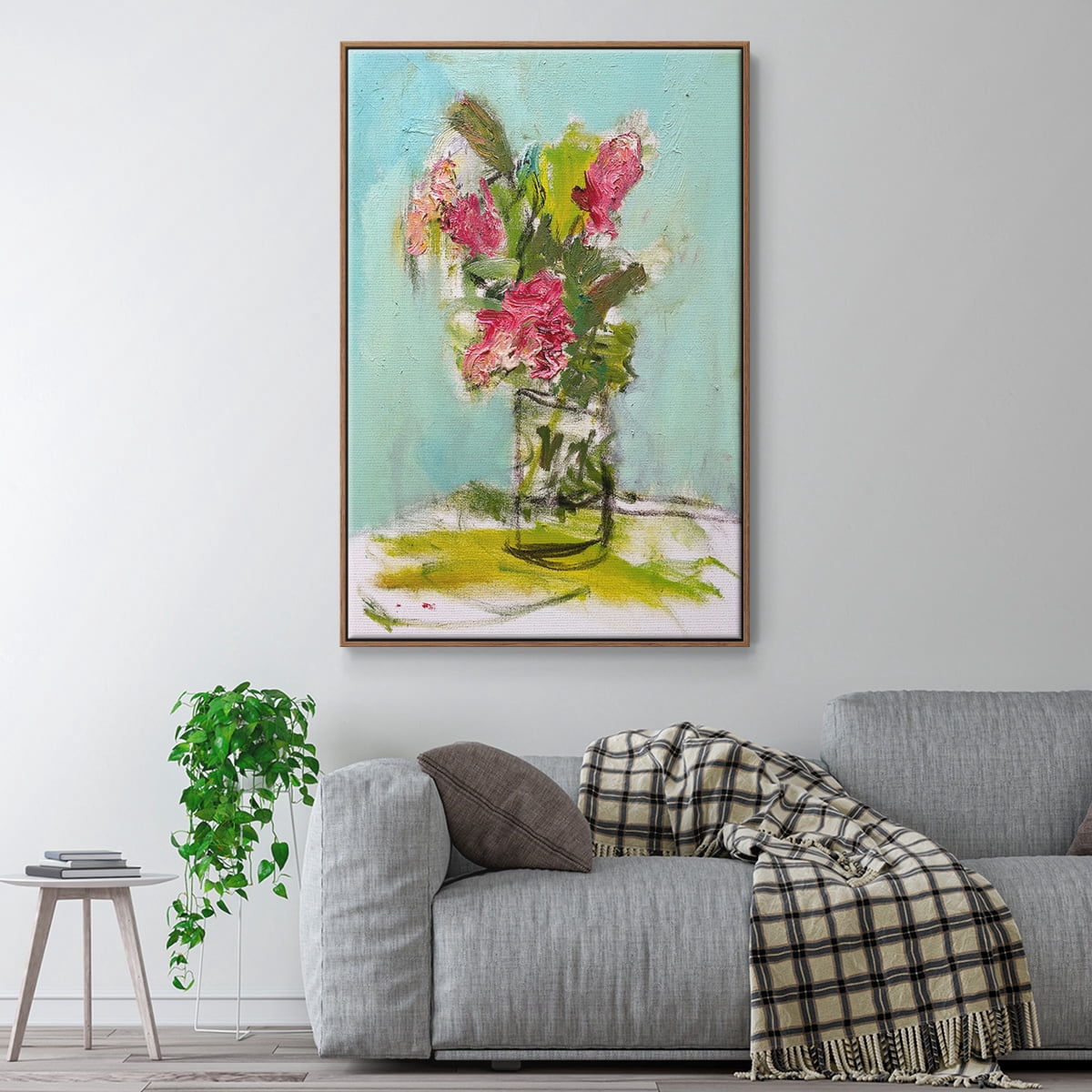 TURQUOISE LILLY Framed Premium Gallery Wrapped Canvas - Ready to Hang