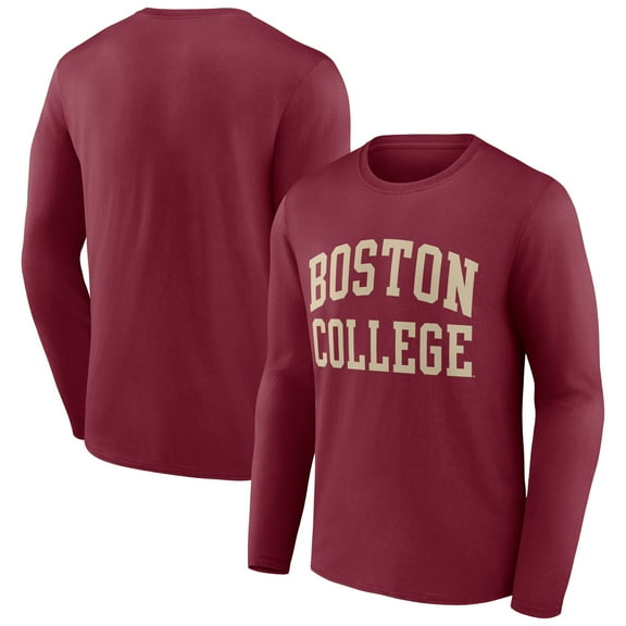 Men's Maroon Boston College Eagles Basic Arch Long Sleeve T-Shirt