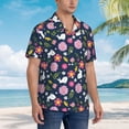 thumbnail image 5 of Xecao Floral Rabbit print Hawaiian shirt - a stylish short-sleeve button-down for men, perfect for casual beach and tropical outings., 5 of 9