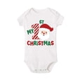 thumbnail image 3 of Mono de bebé de manga corta con estampado de Papá Noel y mi primera Navidad, mono cómodo para bebé, ropa para recién nacidos para la primera Navidad, 3 of 5