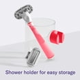 thumbnail image 5 of Flamingo Women's Razor Shaving Set with Razor Handle and 5-Blade Razor Cartridge, Pink, 3 Piece, 5 of 6