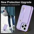 thumbnail image 5 of Dteck for iPhone 14 Pro Max Case Wallet with RFID Blocking Card Slots, Crossbody Leather Detachable Shoulder Strap Flip Case with Magnetic Clasp and Kickstand for Men Women,Purple, 5 of 8