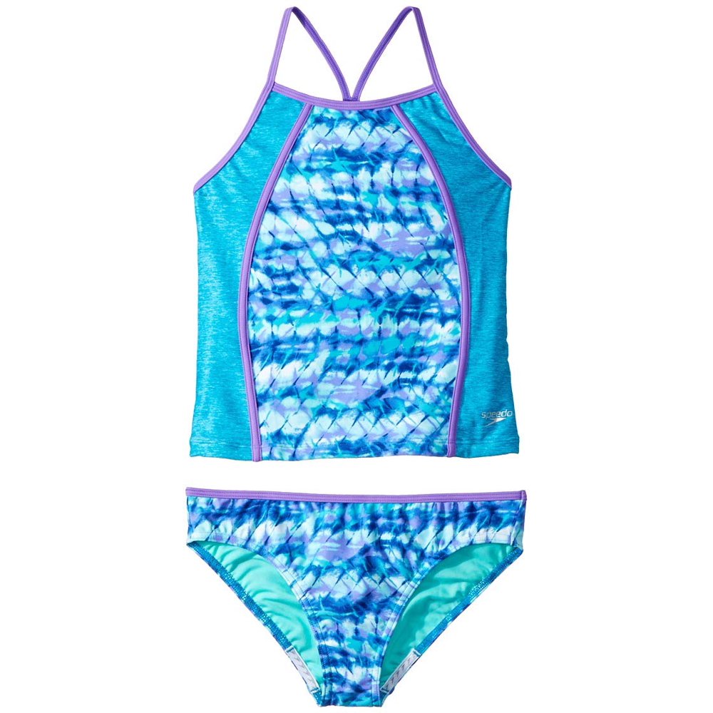 Speedo Purple Girls Tankini Set Cross Back Swimwear 12
