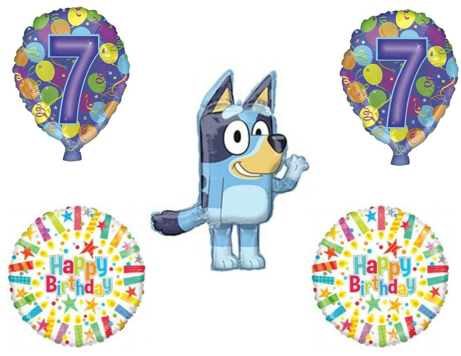Bluey birthday party supplies ，Bluey Themed Birthday Party Decorations Set  includes happy birthday banner， cake topper ，birthday balloons for kids  birthday decorations