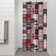 thumbnail image 2 of Red Ethnic Geometric Patchwork Pattern Shower Curtain 36"x72" ,Bathroom Decorative Shower Curtains Set with 12 Hooks,Modern Waterproof Washable Shower Curtain, 2 of 6