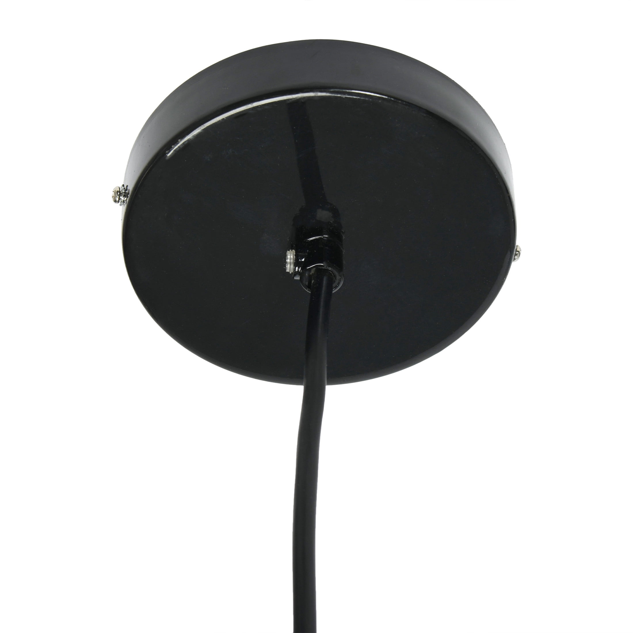 Creative Co-Op Oblong Capiz Ceiling Light, White and Black