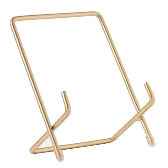 1 soporte para fotos y periódicos de acero inoxidable para decoración del hogar y la oficina. dorado