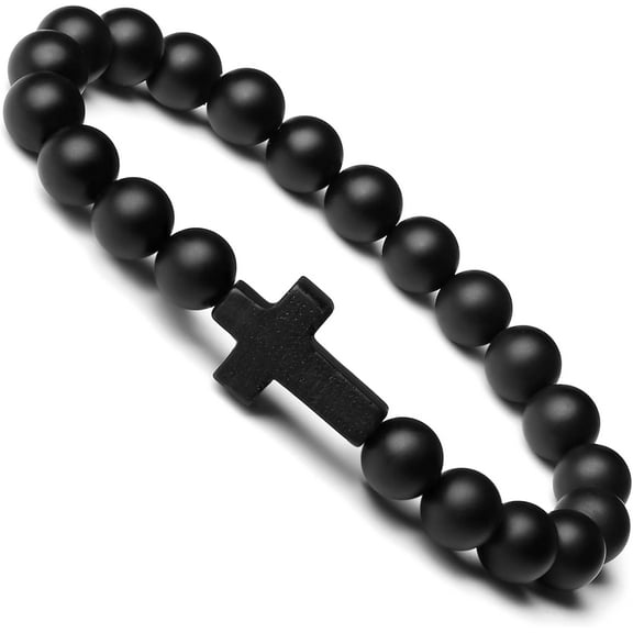 XiaoEn 7inch Crystal Bracelet for Women Men Natural Stone Beaded Bracelets Cat Bracelets Cross Bracelets Heart Bracelelt Jewelry for Women Birthday Gifts Stretch Bracelet