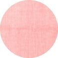thumbnail image 1 of Ahgly Company Machine Washable Indoor Round Solid Red Modern Area Rugs, 4' Round, 1 of 4
