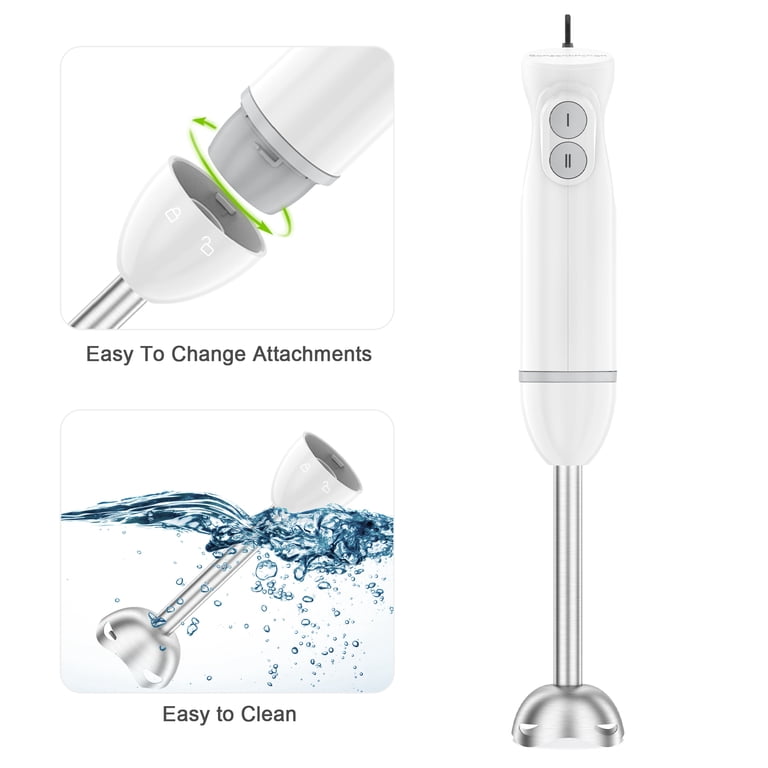 Bonsenkitchen 300W 2-Speed Immersion Hand Blender White photo 8