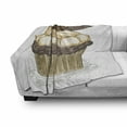 thumbnail image 3 of Cupcake Soft Flannel Fleece Throw Blanket, Hand Drawn Chocolate Cake with Waffles and Hazelnut Balls Culinary, Cozy Plush for Indoor and Outdoor Use, 50" x 60", Warm Taupe Pale Brown, by Ambesonne, 3 of 6
