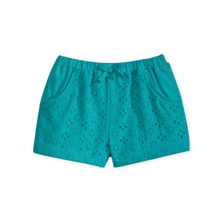 - First Impressions Girls Textured Eyelet Casual Walking Shorts