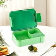 thumbnail image 4 of 3-Compartment Lunch Box - Reusable Meal Prep Container for & Adults, Leak-Proof Food Storage with Silicone Sealing Ring, Ideal for , Work, and Picnics - Dishwasher Safe Bento Box Green, 4 of 6