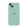 thumbnail image 1 of ML Solid Candy Color Love Heart Phone Case For iPhone 13 12 11 14 Pro Max XS Max XR X 8 7 14 Plus Soft Silicone Bumper Cover, 1 of 7