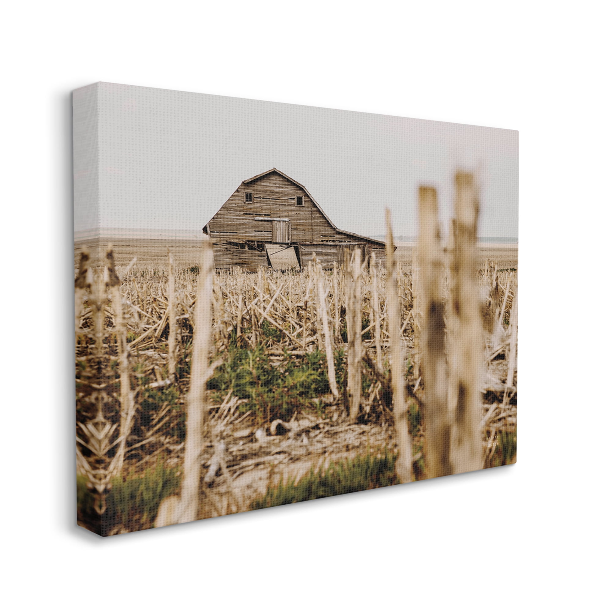 Stupell Industries Rustic Old Barn Landscape Photography Gallery Wrapped Canvas Art Print Wall Art, 48 x 36