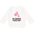 thumbnail image 2 of Inktastic Gramma Loves Me Girl Flamingo Toddler Sweatshirt, 2 of 4