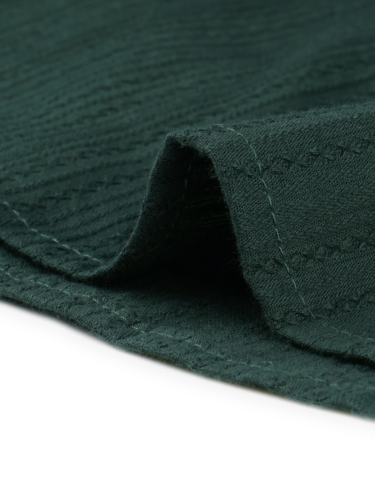 DARING DIVA Women's Cotton Frilled Peter Pan Collar Blouse L Dark Green