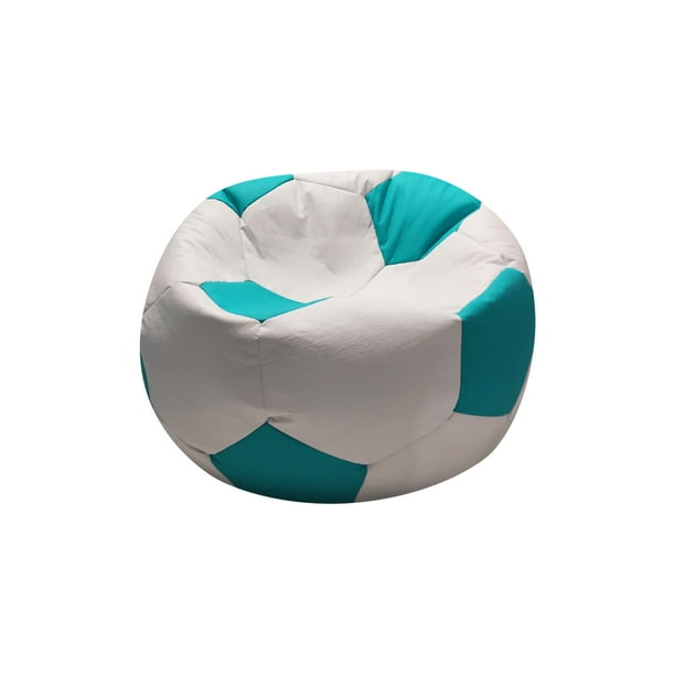 Balón de Soccer Lunics Puff Confortable Blanco/Azul Turquesa