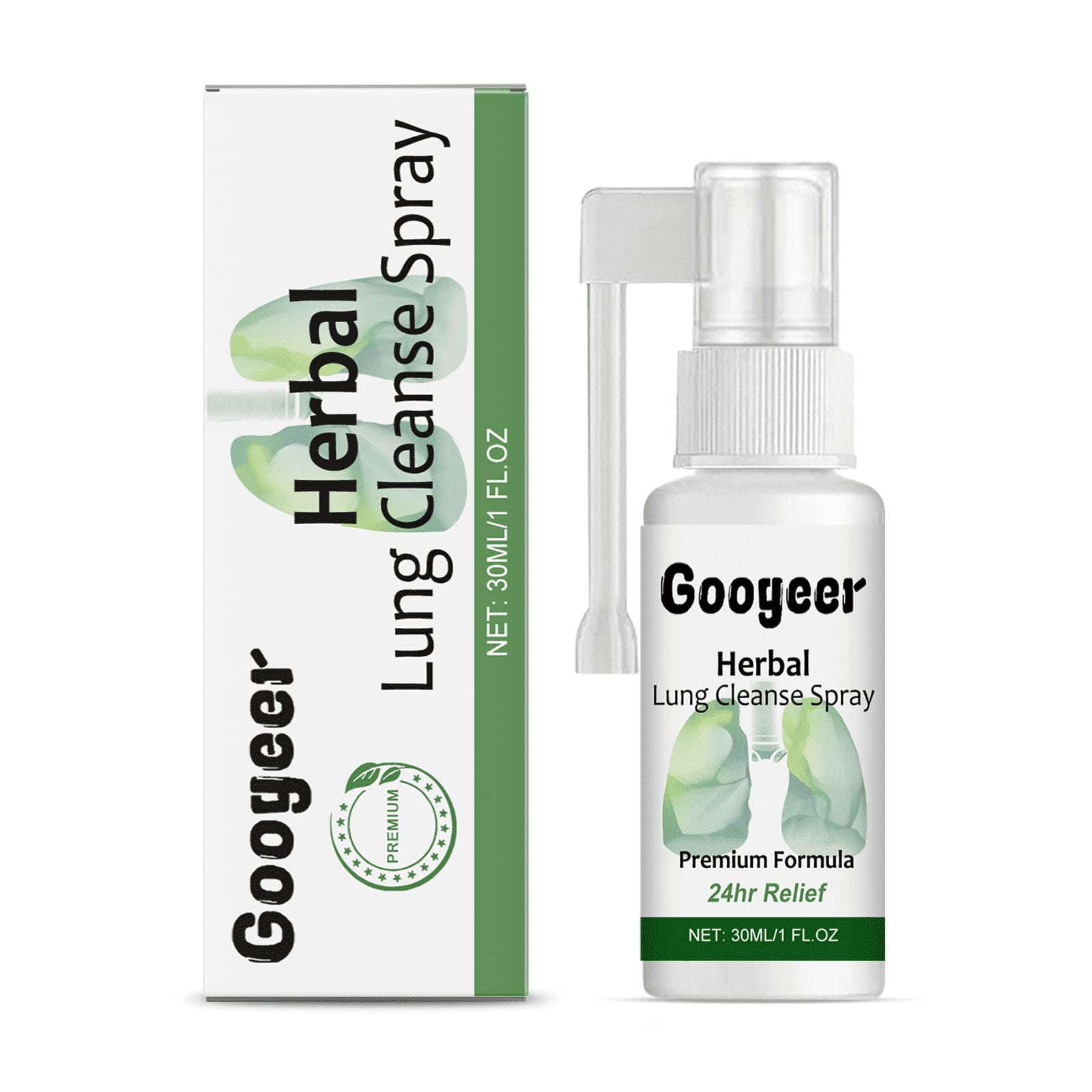 Googeer Herbal Lung Cleanse Oral Spray for Breathing & Respiratory Support, 1 fl oz