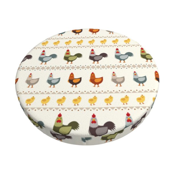 Balery Funny Chicken Fundas de asiento para taburete de bar redondo de tela de terciopelo ajustables que protegen de arañazos y manchas para sillas de 14 a 17 pulgadas.-12 inch