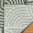 thumbnail image 6 of Gertmenian Tropea Mika Modern Geometric Green Ivory Premium Flatweave UV Resistant Indoor Outdoor Area Rug, 6x9, 6 of 7