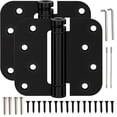 thumbnail image 1 of Performore Paquete de 2 bisagras de puerta negras mate – Bisagras de puerta con resorte negro de 4 pulgadas x 4 pulgadas – Bisagras de cierre automático para puertas interiores residenciales y comerci, 1 of 6