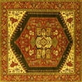 thumbnail image 1 of Ahgly Company Indoor Square Oriental Yellow Industrial Area Rugs, 7' Square, 1 of 4