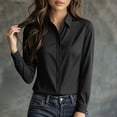 thumbnail image 6 of YTCAMLO Wrinkle Free Dress Shirts for Women, Classic Button Down HiddenButton Down Office Tops, Collared Comfy Cotton Tunic Blouses, 6 of 8
