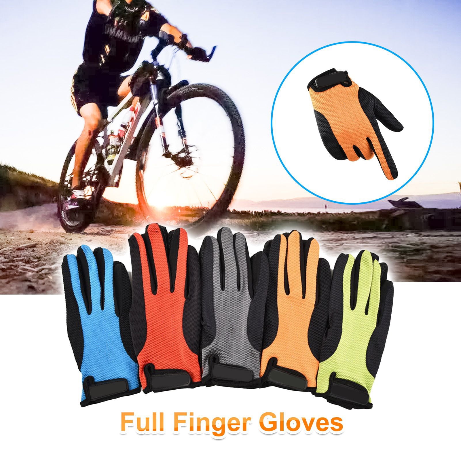 1 Pair Men Women Cycling MTB Road Bike Full Finger Anti-skid Sports Gloves Warm 