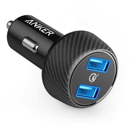 Anker Quick Charge 3.0 39W Dual USB Car Charger, PowerDrive Speed 2, Black