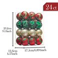 thumbnail image 4 of 24ct 60mm Route de Campagne Rouge Vert et Or Boules de Noël Incassables, 4 of 6