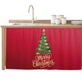 thumbnail image 2 of Red Green Christmas Cabinet Curtain 32"Wx55"L, Dustproof Pantry Door Curtain with Self Adhesive Tape, Xmas Tree Modern Art Tall Storage Cover Privacy Drape for Bathroom Kitchen Laundry Room, 2 of 9
