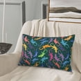 thumbnail image 4 of Plush Throw Pillow Covers, Tropical Lizard Gecko Colorful Pillow Cases with Invisible Zipper, Breathable Microfiber Pillow Cases Standard Size for Sleeping Bedroom Sofa Living Room 20x30, 4 of 5