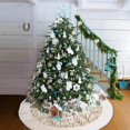 thumbnail image 5 of White Christmas Tree Skirt, 48 Inches White Gold Tree Skirt Christmas Flower Branch Pattern (flower), 5 of 5